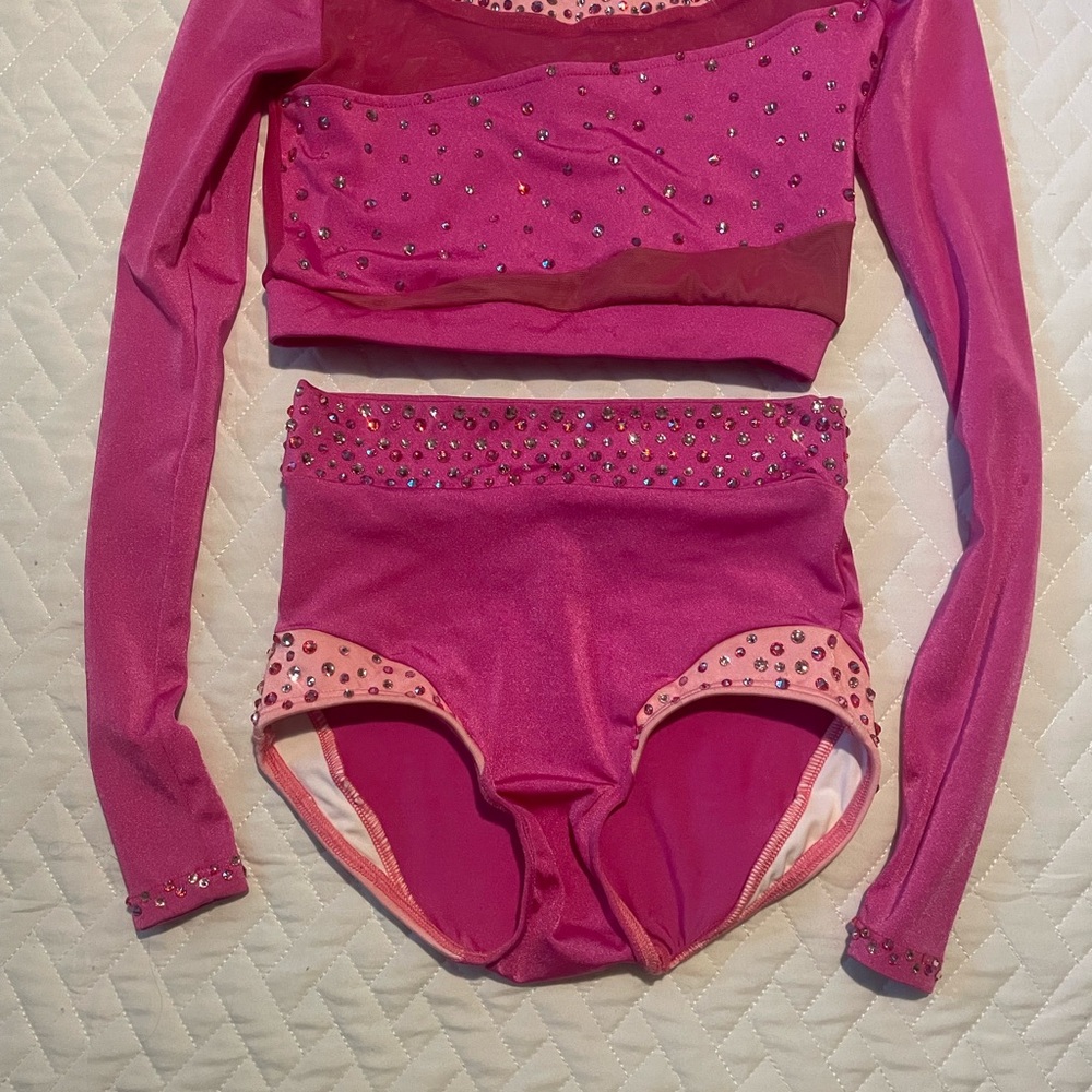 Pink Rhinestone Women's Dance Set
